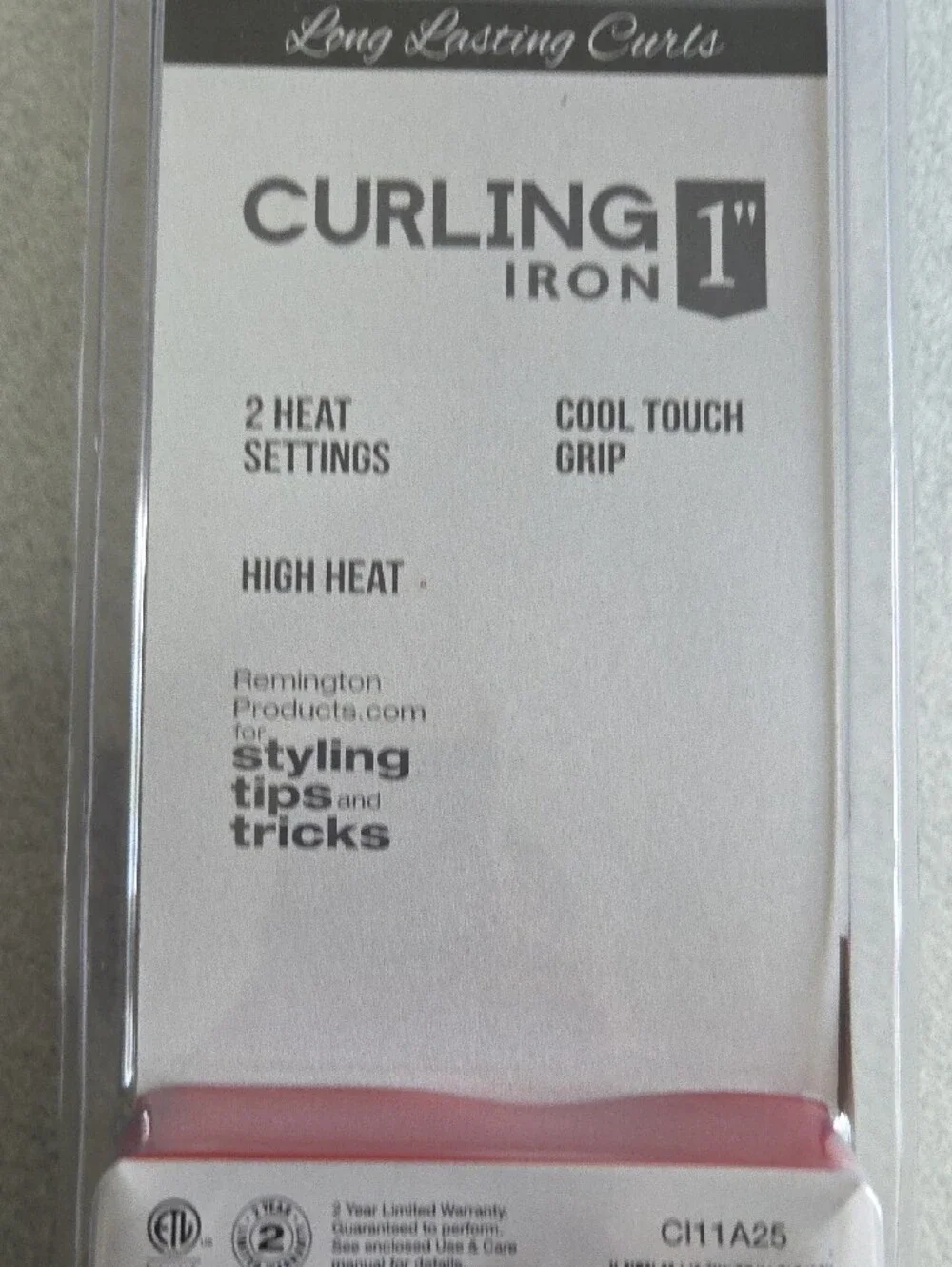 Remington Curling Iron in Silver and Purple Pink Accents